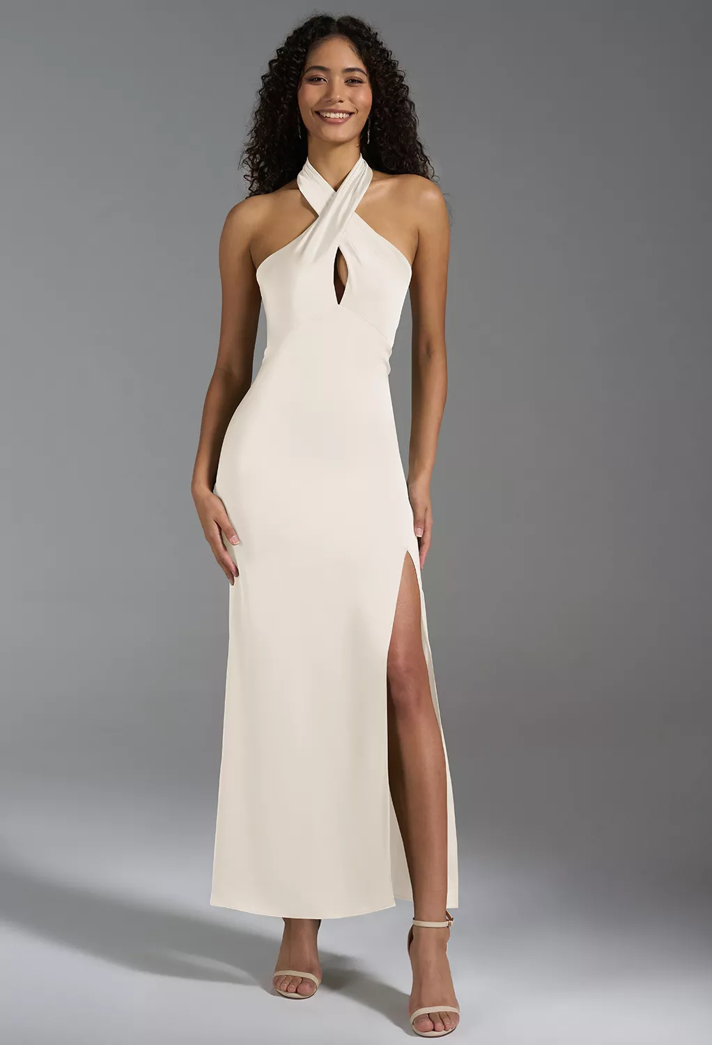 AW Huda Ivory  Cocktail Wedding Guest Dresses